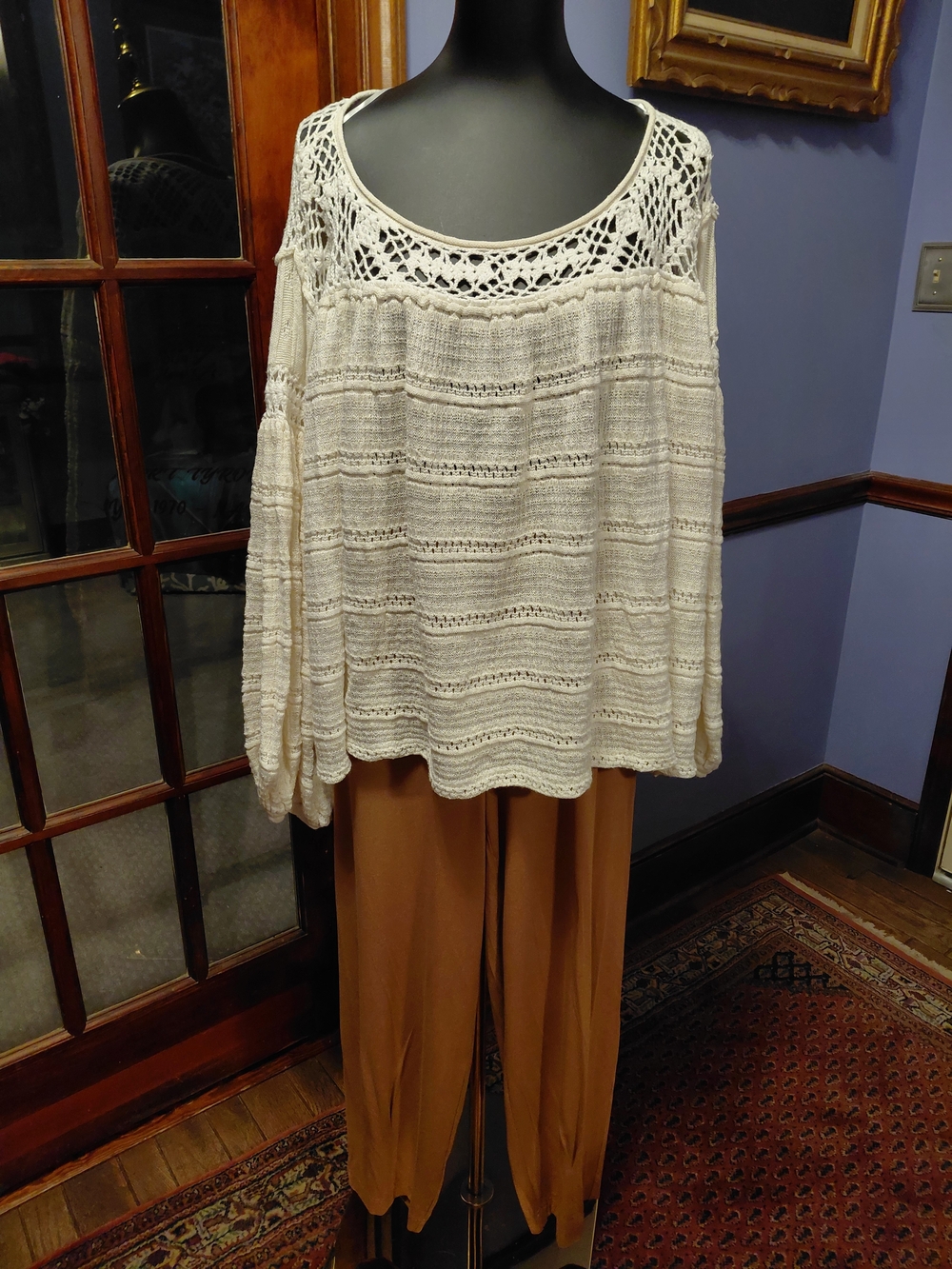 Free People Ivory Crochet Top